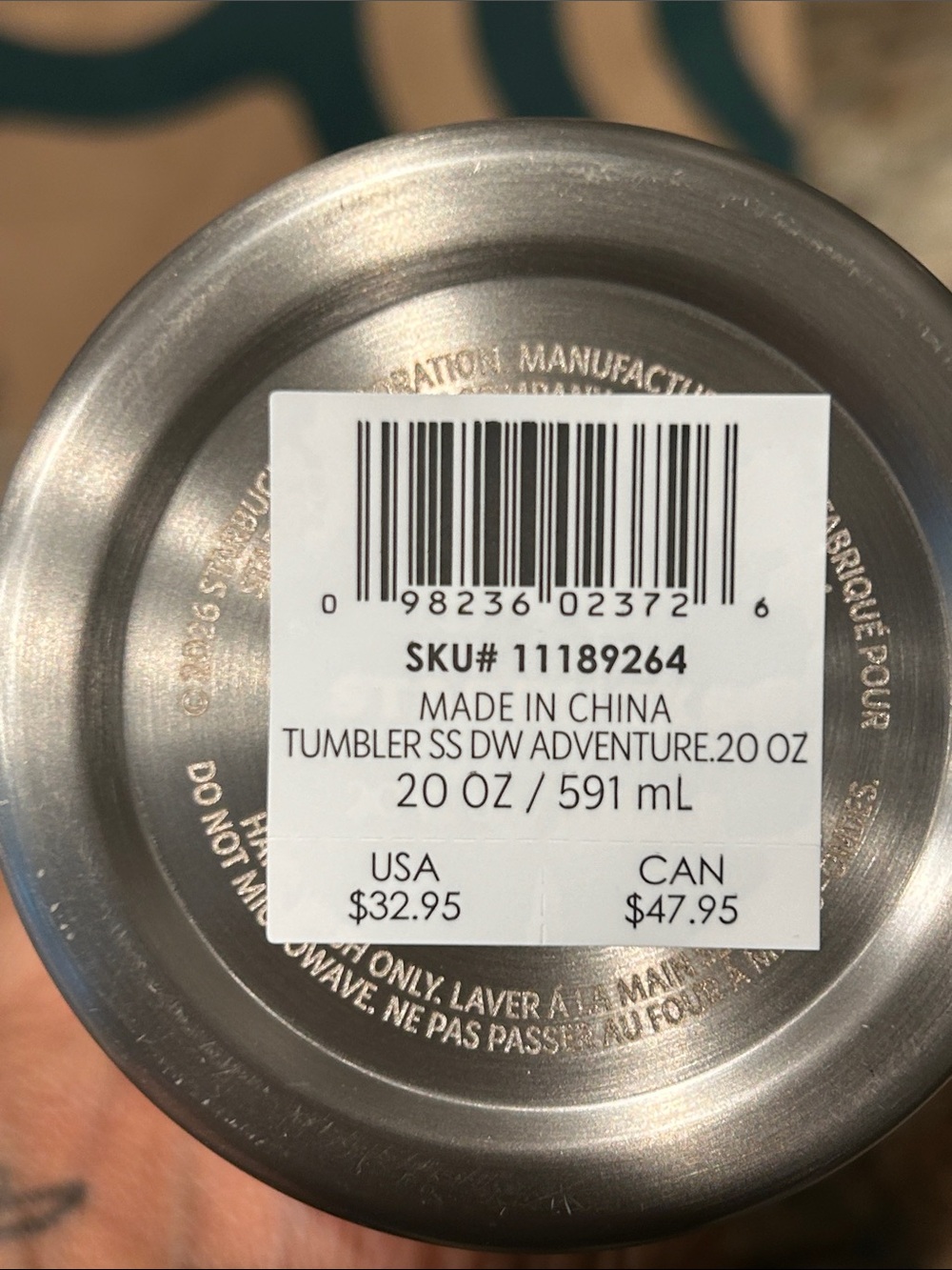 NEW Starbucks Dandy Worldwide Adventure 20oz Stainless Steel Tumbler Roadtrip - Picture 6 of 7